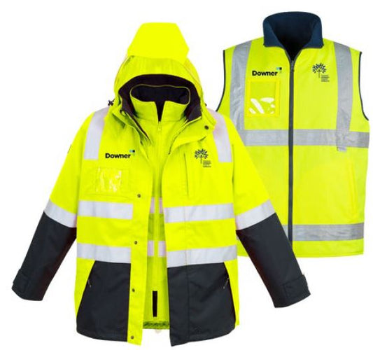 MENS HI VIS 4 IN 1 JACKET - YELLOW/NAVY