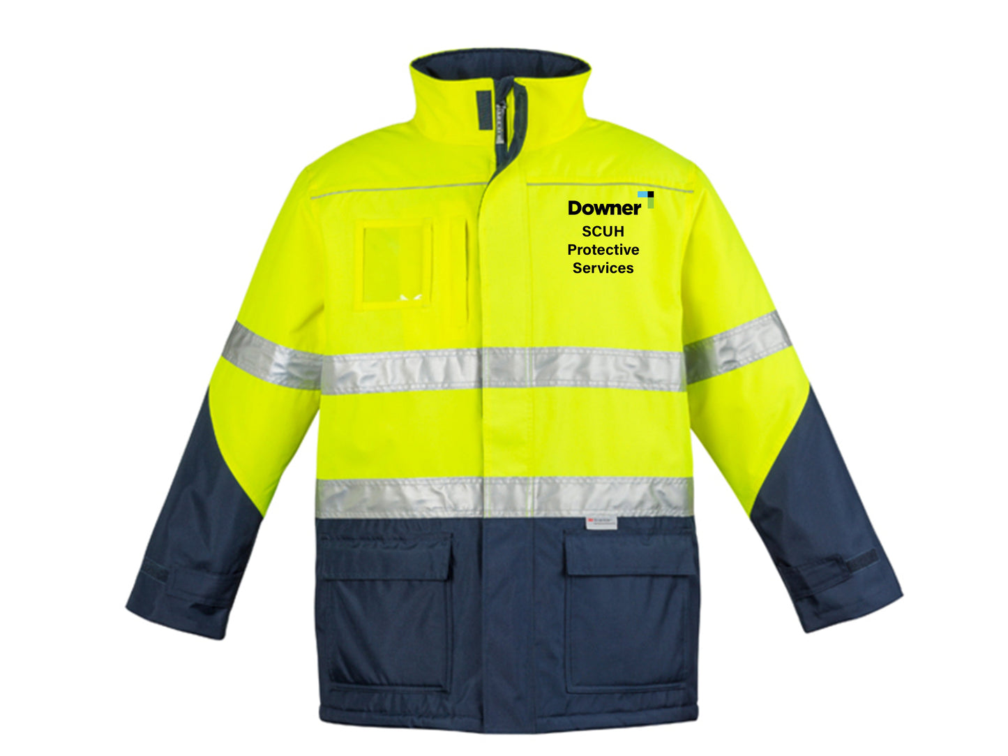 MENS HI VIS STORM JACKET - YELLOW/NAVY