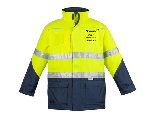 MENS HI VIS STORM JACKET - YELLOW/NAVY