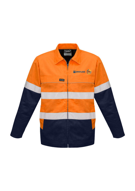 Cotton Drill Jacket Tap - Orange-Navy