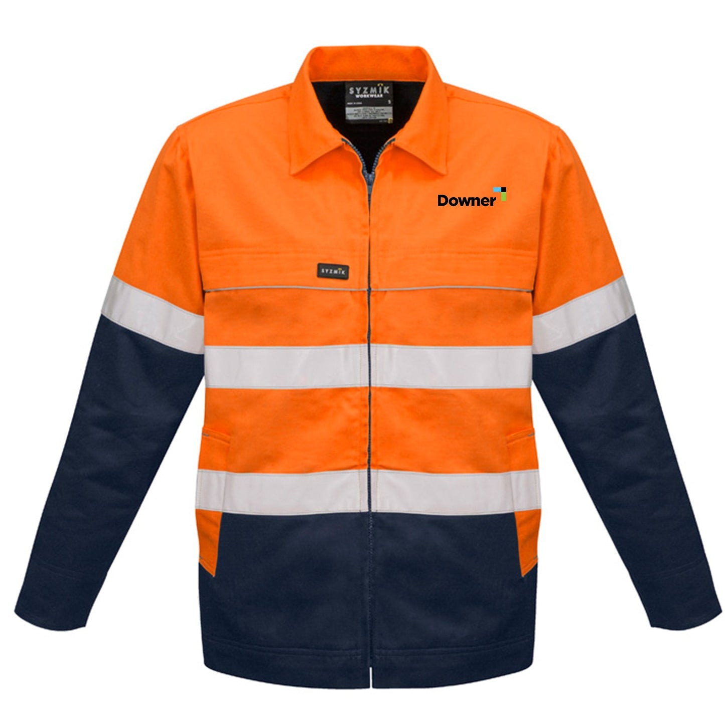 Cotton Drill Jacket Tap - Orange-Navy