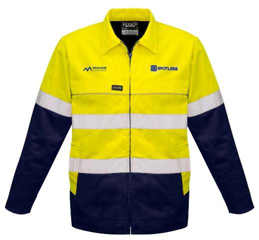 Cotton Drill Jacket Tap - Yellow-Navy