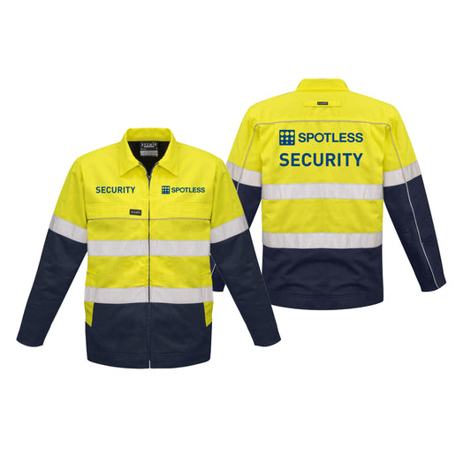 Cotton Drill Jacket Tap - Yellow-Navy