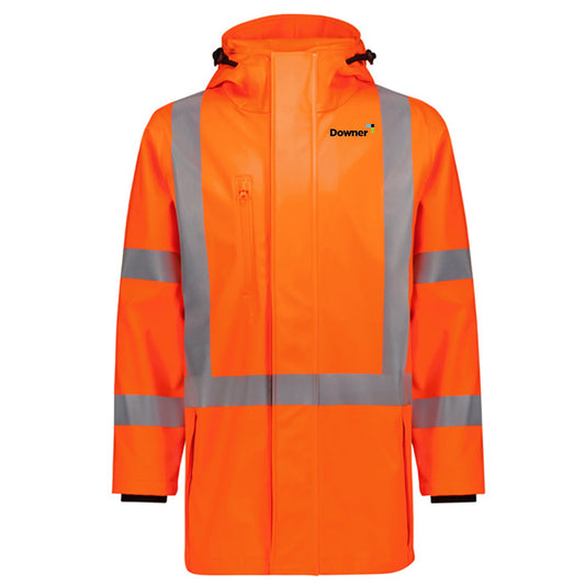 Mens Hi Vis X Back Heavy Duty Waterproof Jacket - ORANGE