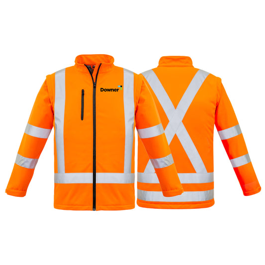 Unisex Hi Vis X Back 2 In 1 Softshell Jacket - Orange