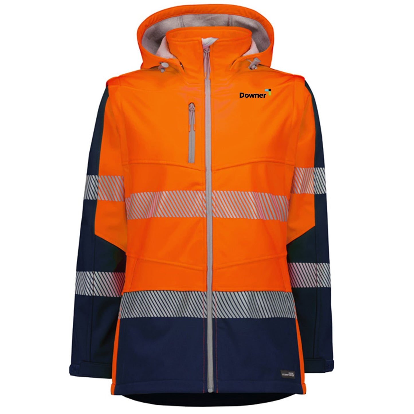 Womens Streetworx 2 In 1 Stretch Softshell Jacket - ORANGE/NAVY