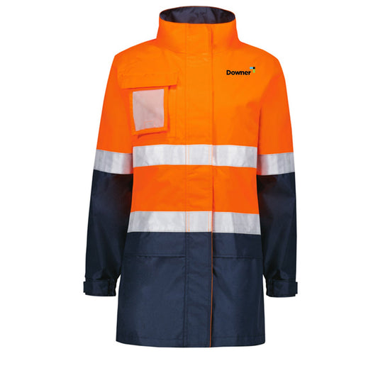 Womens Hi Vis Ultralite Waterproof Jacket - ORANGE/NAVY