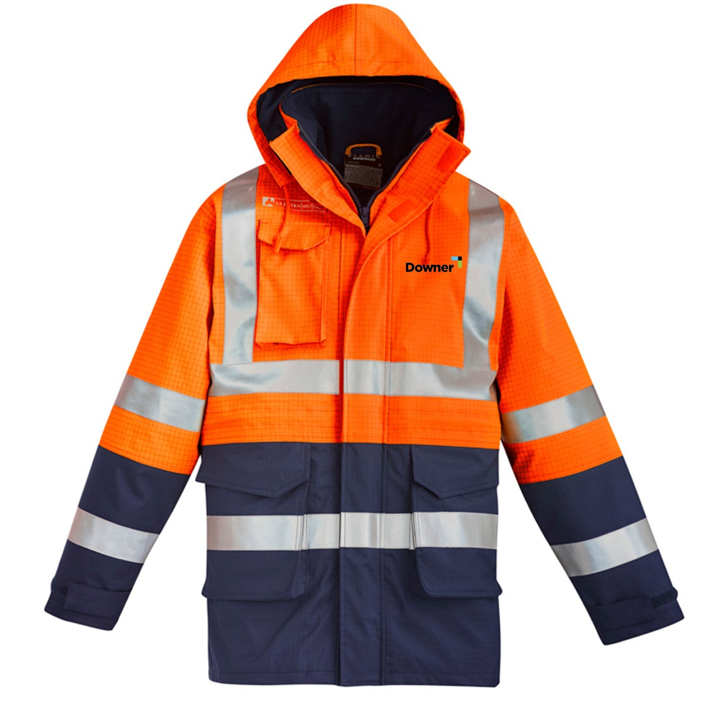 Mens FR Waterproof Jacket      - Orange/Navy