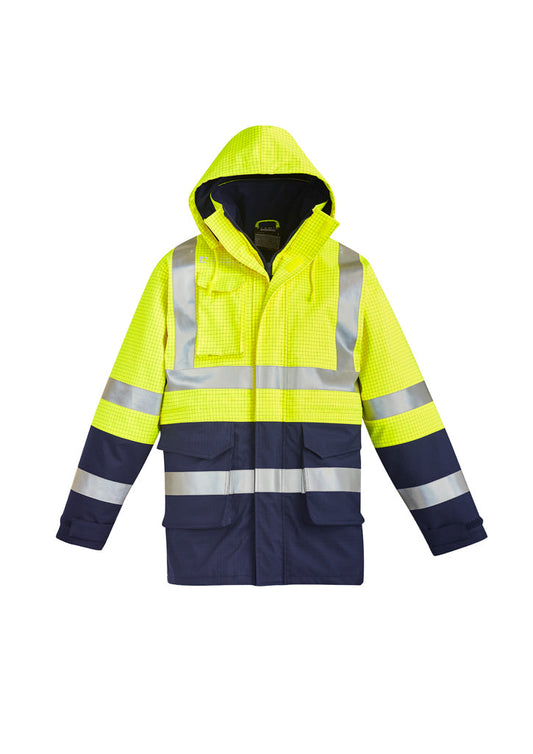 Mens FR Waterproof Jacket      - Yellow-Navy