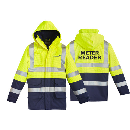 Mens FR Waterproof Jacket - Yellow-Navy