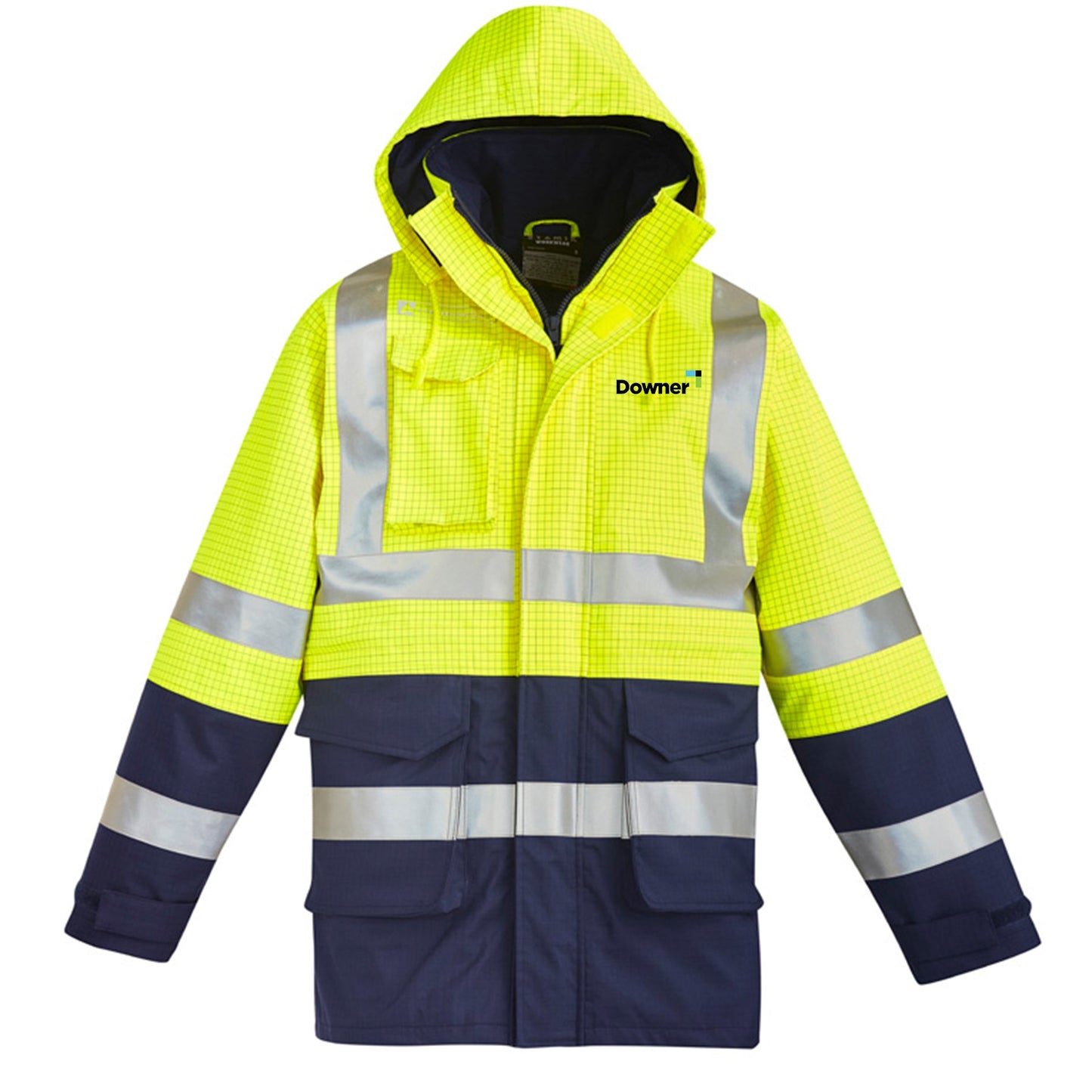 Mens FR Waterproof Jacket      - Yellow-Navy