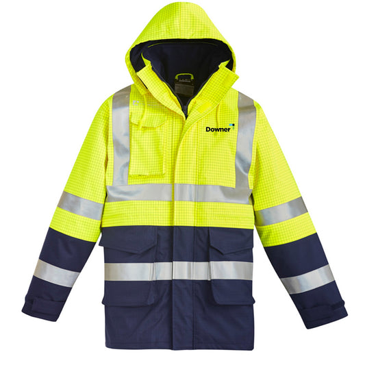 Mens FR Waterproof Jacket      - Yellow-Navy