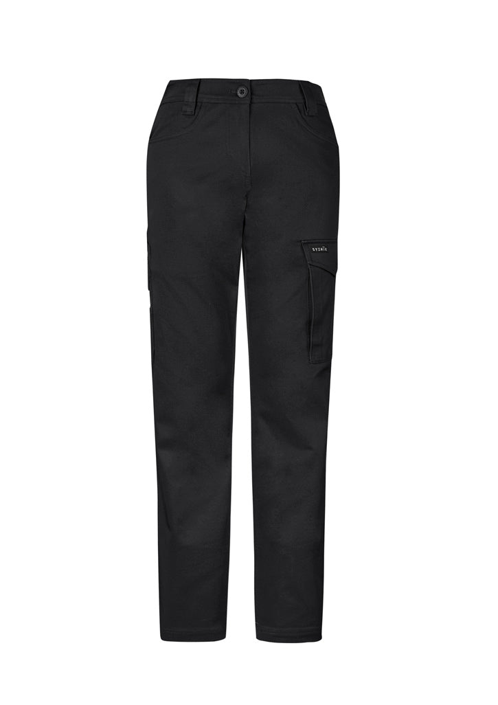 Womens Essential Basic Stretch Cargo Pant - BLACK