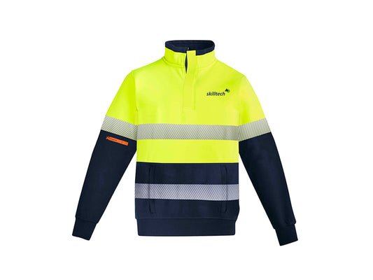 MENS HRC 2 HOOP TAPED 1/4 ZIP FLEECE - YELLOW/NAVY