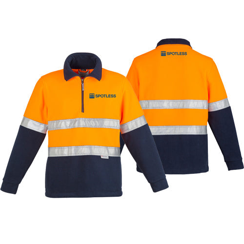 D-N Hooped Fleece       - Orange-Navy