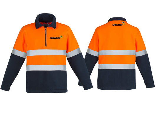 D-N HOOPED FLEECE - ORANGE-NAVY