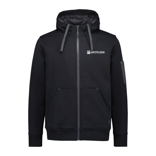 Unisex Zip Multi-Pkt Hoodie - BLACK/CHARCOAL
