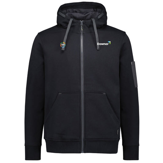 Unisex Zip Front Multi-Pocket Hoodie - BLACK/CHARCOAL