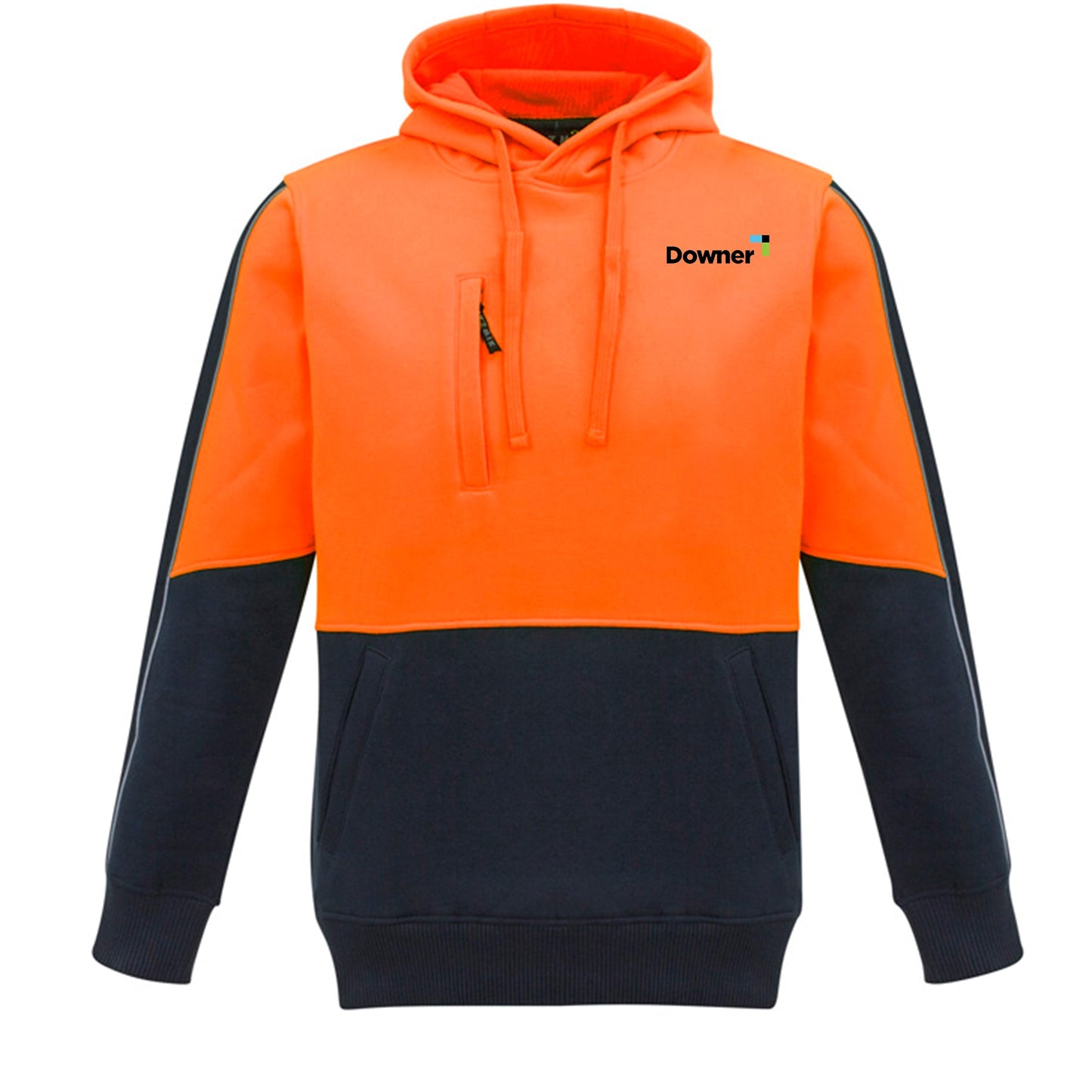 Pullover Hoodie                - Orange-Navy
