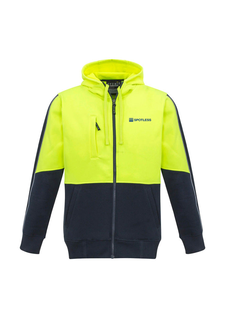 Zip Front Hoodie               - Yellow-Navy