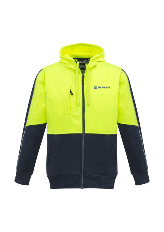 Zip Front Hoodie               - Yellow-Navy