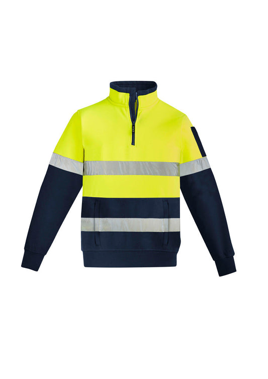 Unisex  Hi Vis Taped 1-2 Zip   - Yellow-Navy