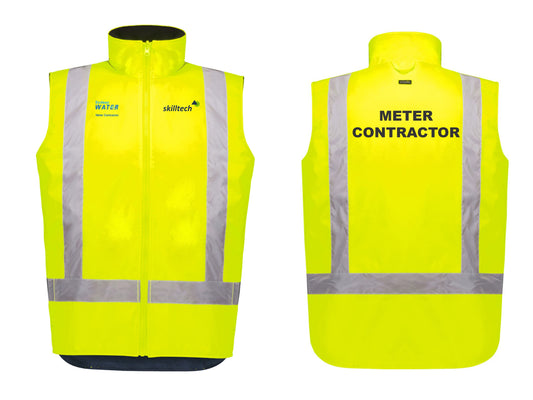 Unisex Hi Vis Waterproof Reversible Vest - YELLOW