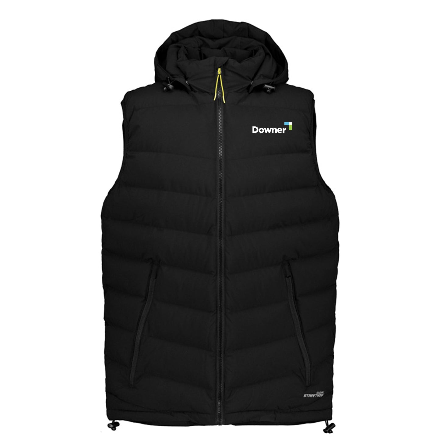 Unisex Streetworx Hooded Puffer Vest - BLACK