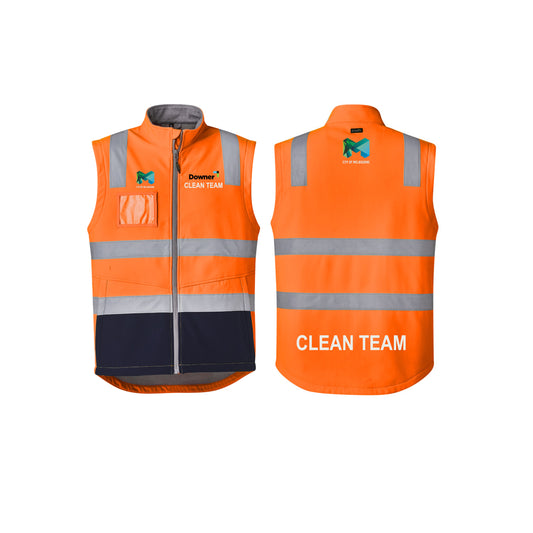 Unisex Hi Vis Softshell Vest - ORANGE/NAVY
