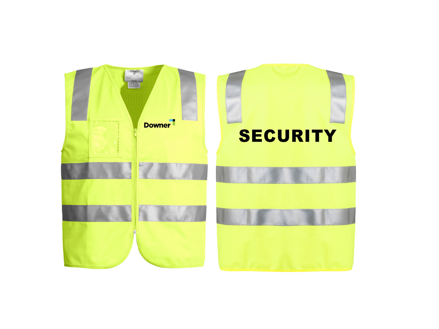 UNISEX HI VIS FULL ZIP VEST - YELLOW