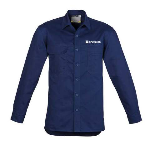 Tradie L-S Mens Shirt - BLUE