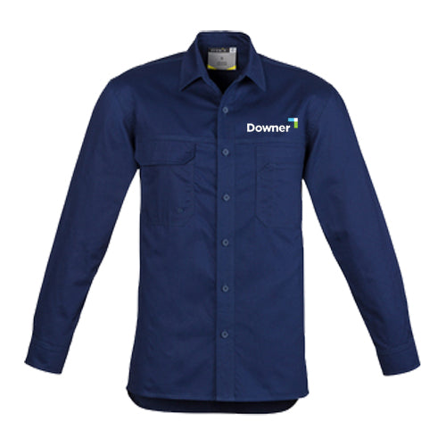 Tradie L-S Mens Shirt  - BLUE