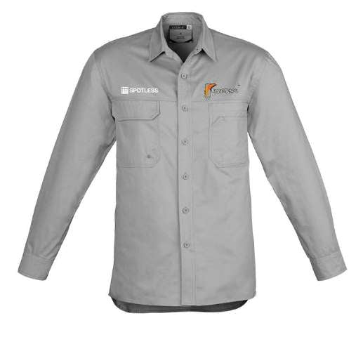Tradie L-S Mens Shirt  - GREY