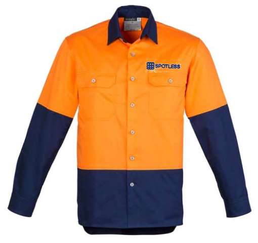 D-O Industrl L-S Shirt  - Orange-Navy