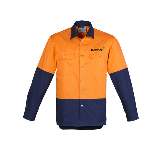 D-O Industrl L-S Shirt  - Orange/Navy
