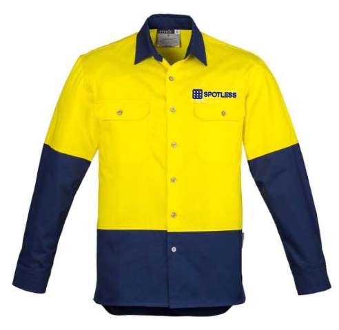 D-O Industrl L-S Shirt  - Yellow-Navy