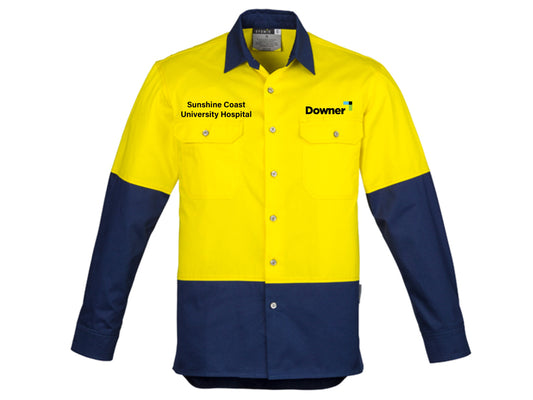 D-O Industrl L-S Shirt  - Yellow-Navy