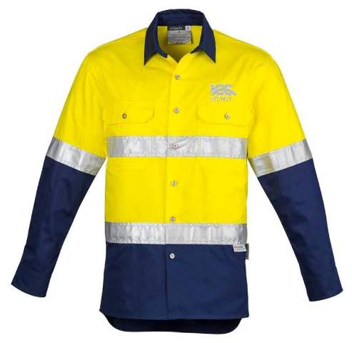 D-N Mens Hooped Shirt   - Yellow-Navy