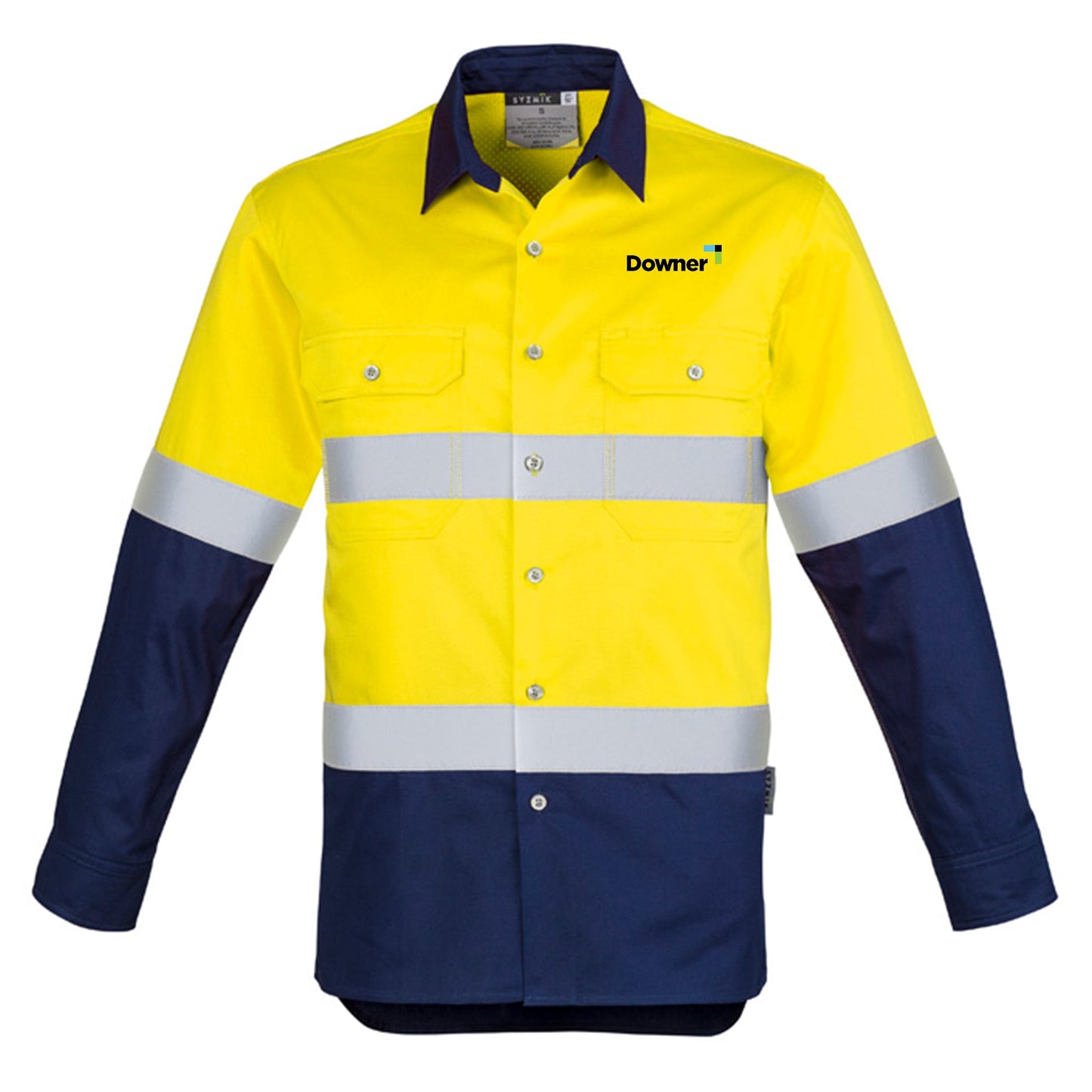 D-N Mens Hooped Shirt          - Yellow-Navy