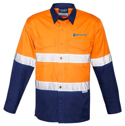 D-N Rugged Vented Shirt - Orange-Navy