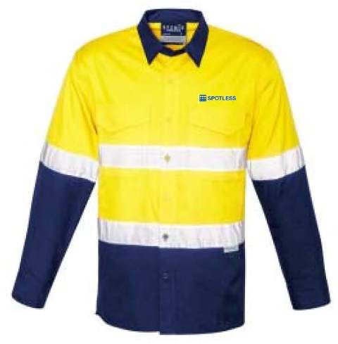 D-N Rugged Vented Shirt - Yellow-Navy