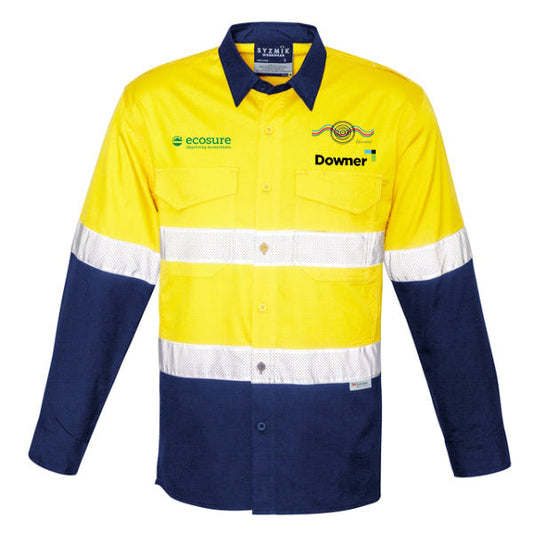 D-N RUGGED VENTED SHIRT - YELLOW-NAVY