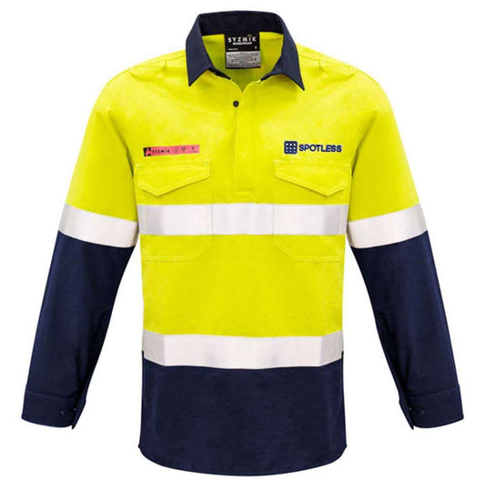 FR Closed Front Tape Shirt - Yellow-Navy