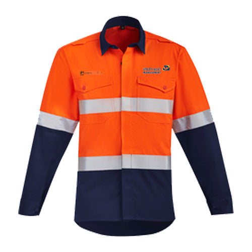 HRC 2 Open Front Shirt         - Orange-Navy
