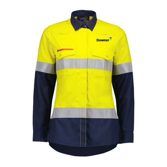 Womens Orange Flame Lightweight Ripstop Taped Shirt