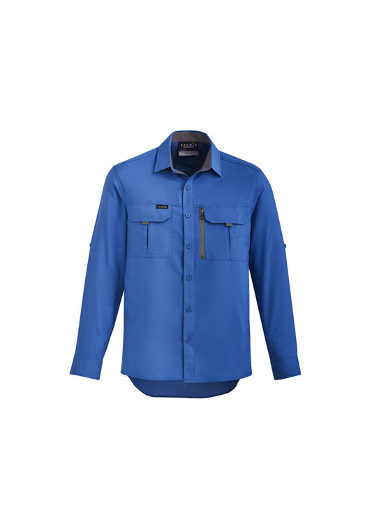 Mens Outdoor Shirt L-S         - BLUE