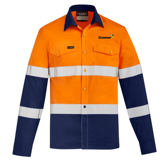 Mens Lightweight Bio Motion Long Sleeve Shirt - ORANGE/NAVY