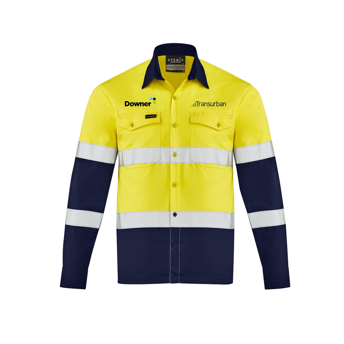 Mens Lightweight Bio Motion Long Sleeve Shirt - YELLOW/NAVY