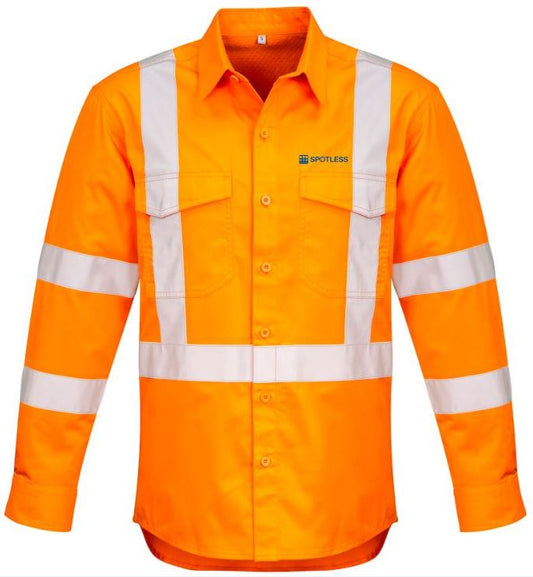 X Back Taped Shirt      - Orange