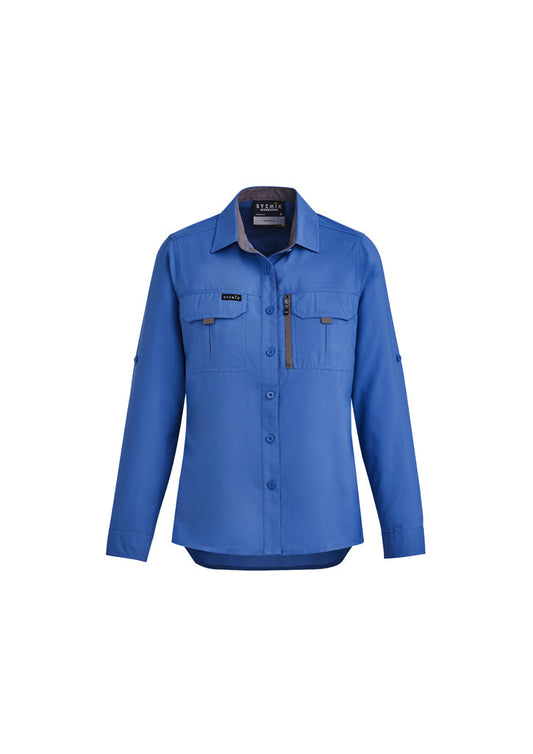 Ladies Outdoor Shirt L-S       - BLUE